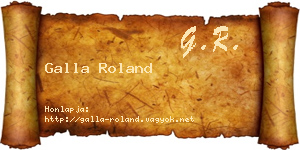 Galla Roland névjegykártya